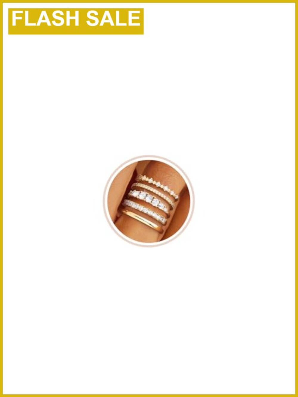 Stacking Rings for Women Gold Plated Cubic Zirconia Ring Set Non Tarnish
